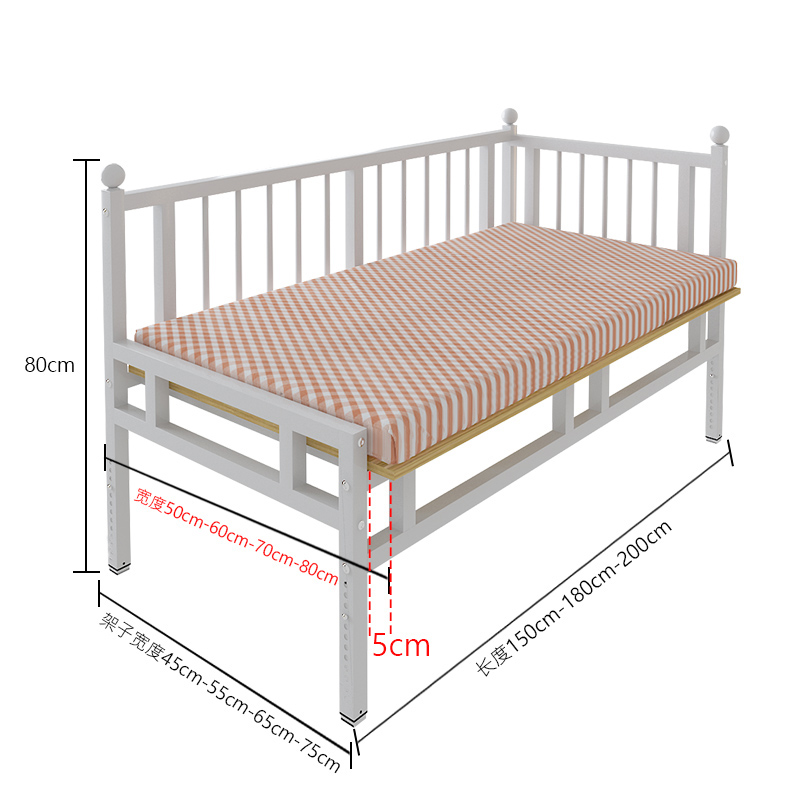 铁艺儿童拼接床加宽床边宝宝平接床延边金属婴儿床可升降调节高度 - 图3