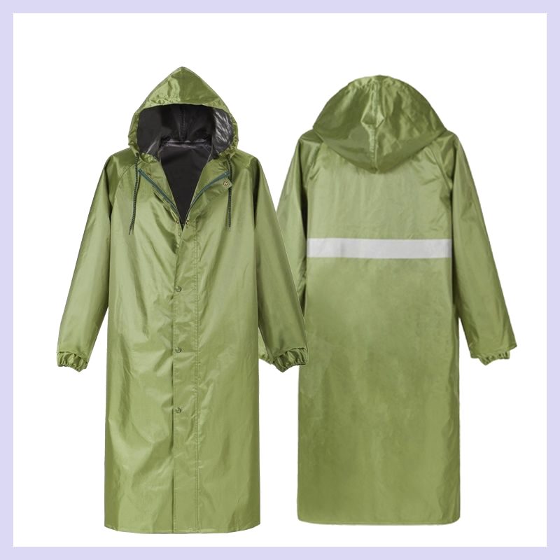 推荐Men Women Raincoat Outdoor Rainwear EVA Cloth Hoodie Lon - 图0