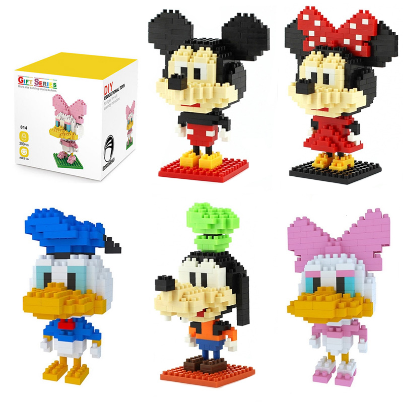 速发plastic mini blocks mickey Minnie donald duck cartoon di - 图0