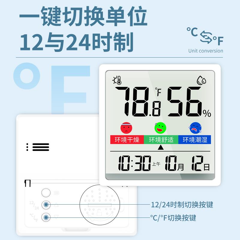 进口温度计家i用室内挂精准婴儿房高墙室温湿度表电子智能-图1