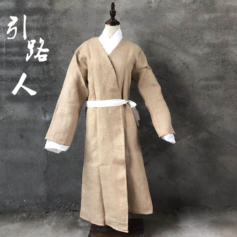 新品孝服麻衣长款麻布丧服孝衫大褂披麻戴孝男女白事衣服丧葬用品 - 图1