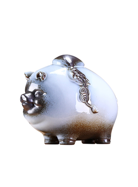 创意陶瓷招财猪摆件大号富足旺财福猪风水玄关办公室客厅装饰摆设