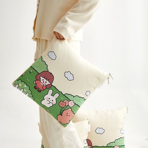 两用抱枕被卡通四季汽车沙发宿舍靠垫枕头被午休空调被二合一办公 - 图1