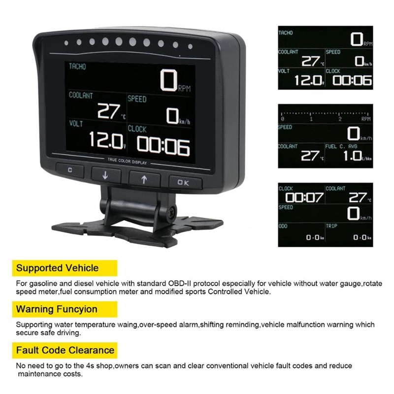 速发X50 PRO OBDII HUD OBD Head Up Display Car Speed Meter Sc - 图1