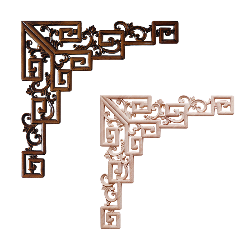 新款东阳木雕吊顶角花欧式线条装饰实木中式镂空木雕花格门洞垭口 - 图3