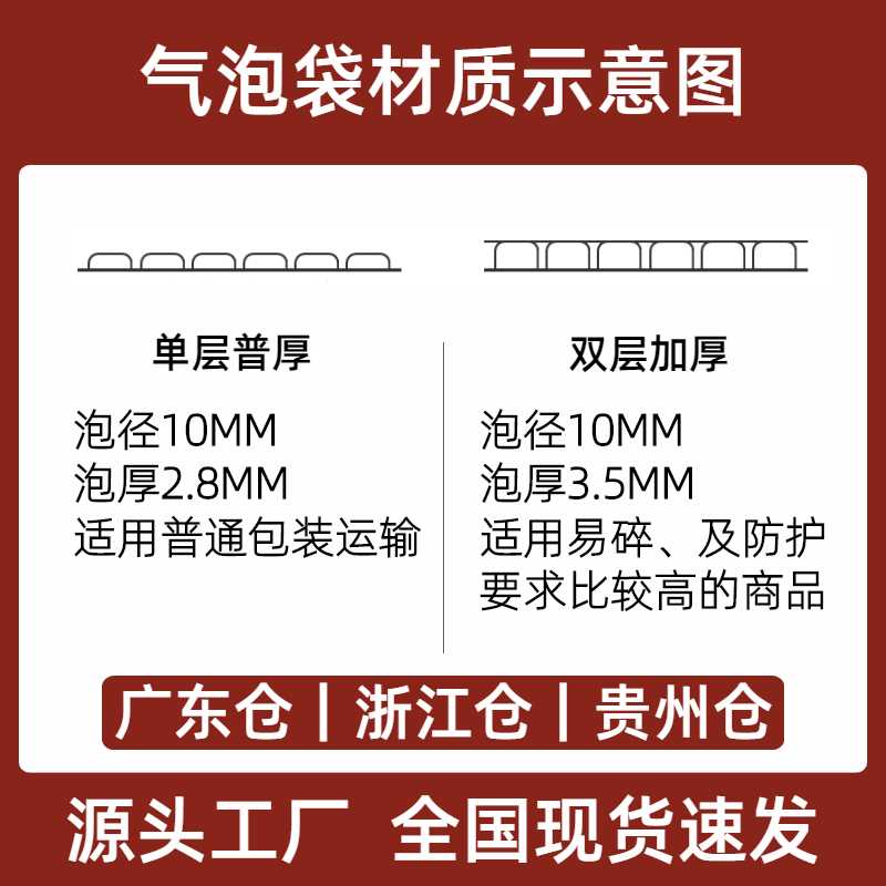 气泡袋15×20 快递打包泡泡袋气泡膜包O装泡沫袋发泡袋子加厚 - 图2