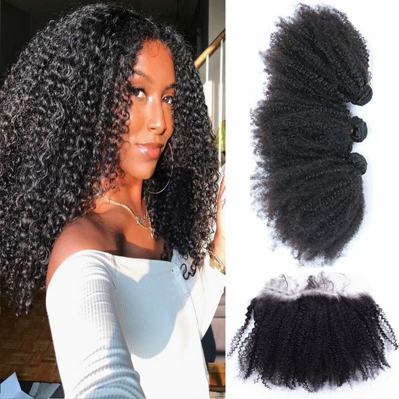 推荐Mongolian Virgin Hair Afro Kinky Curly Weave Human Hair - 图0