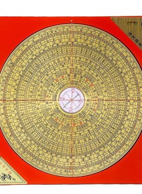 罗盘高精度专业八卦指南针纯黄铜寻龙尺三元三合综合盘测量仪摆件