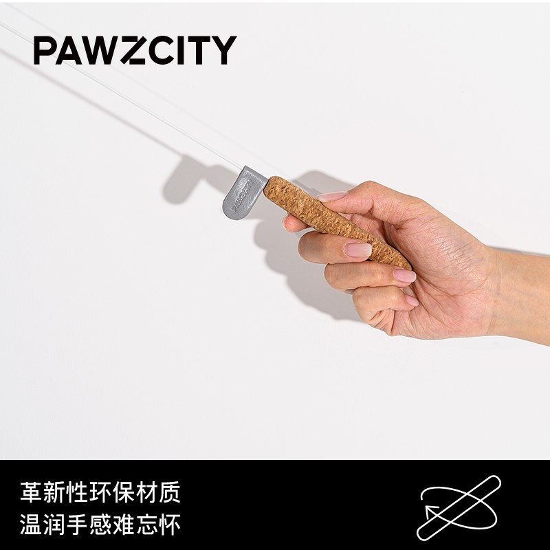 PAWZCITY荧光逗r猫棒猫咪天然羽毛环保软木手柄含铃铛 - 图3