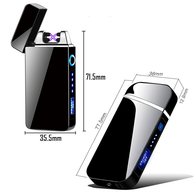 1 Windproof Dual Arc Lighter Flameless Electronic SB Recharg - 图2