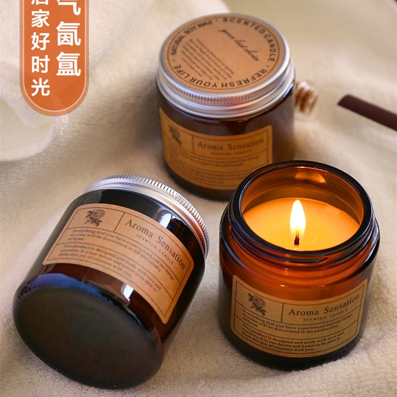 推荐Fragrant Scented Candle glass Jar candles Gifts Fragranc-图0