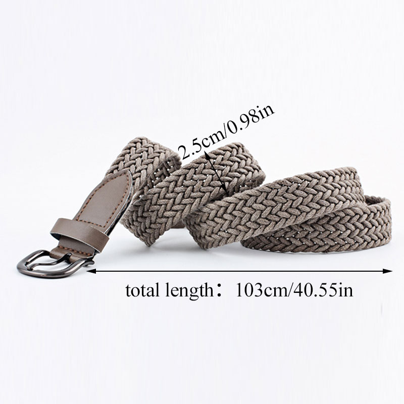 速发103cm Women Stretch Twist Woven Belt Wax Rope Braided Wa-图3