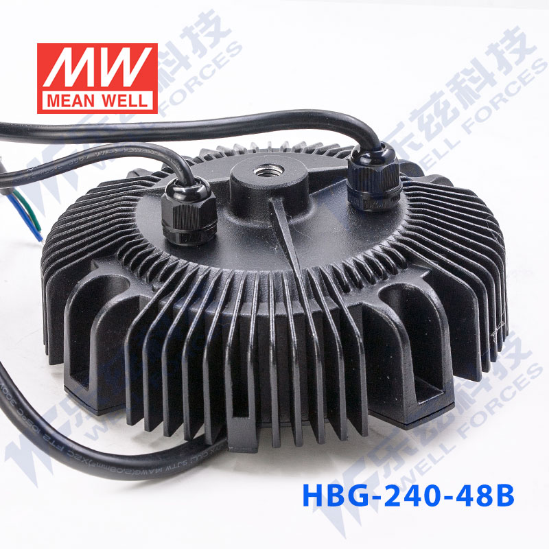 HBG-240-48B m240W 28.8~48V5A输出圆形铝壳LED防水电源(调光型) - 图2