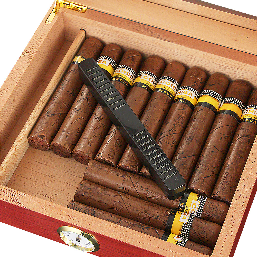 网红Portable Cigar Box Cedar Wood Portable Cigar Humidor Cel - 图0