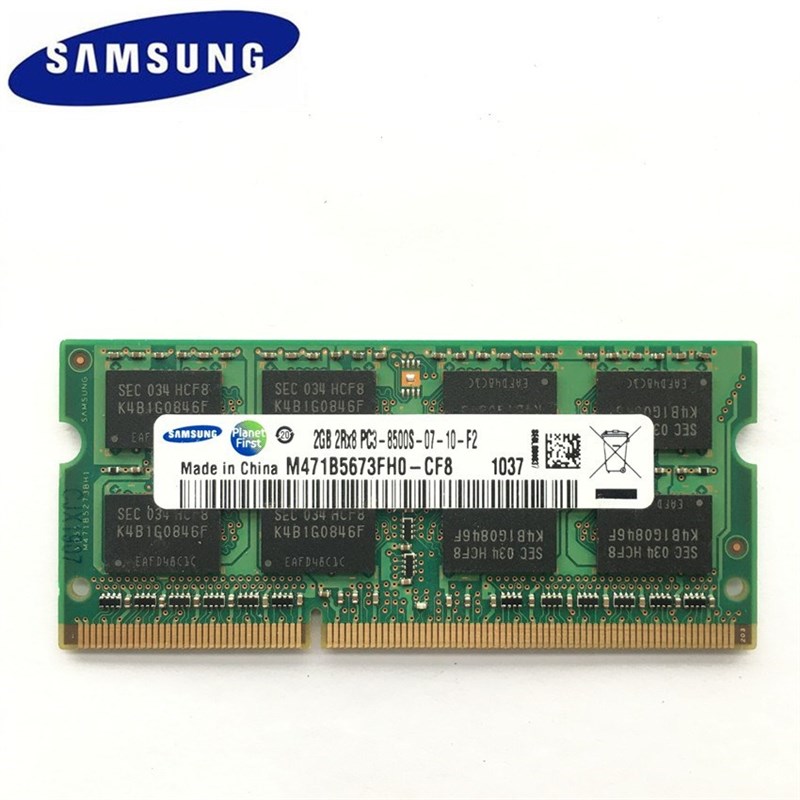 SAMSNG DDR3 2GB PC3 1RX8 2RX8 8500S 2GB 1066Mhz Laptop Memor - 图0