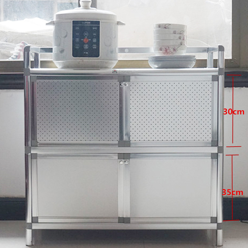 致力高层不锈g钢碗柜橱柜阳台铝合金微波炉柜灶台柜储物收纳柜包 - 图1