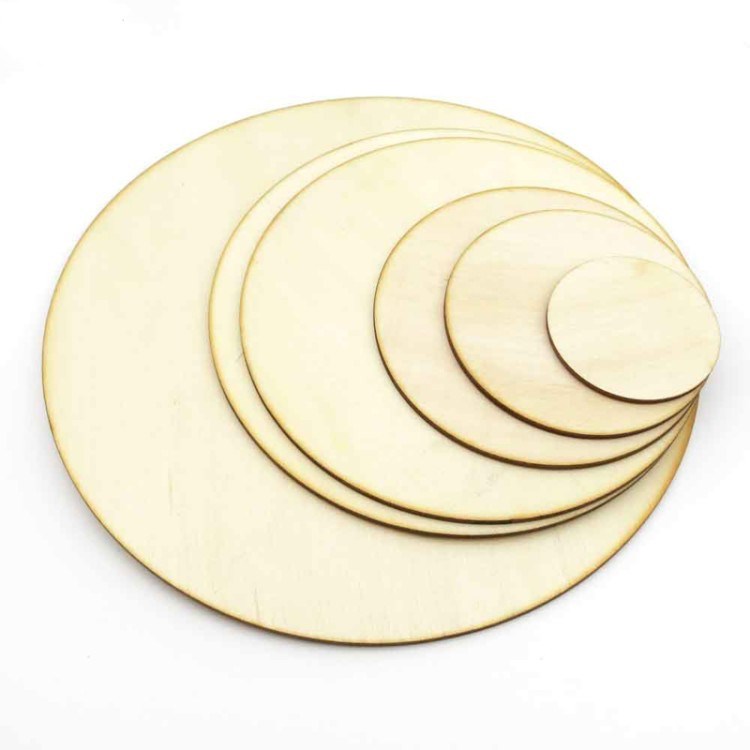 10-80mm Wood Disks Crafts Log Slices Discs Cutout Circle Rou - 图1