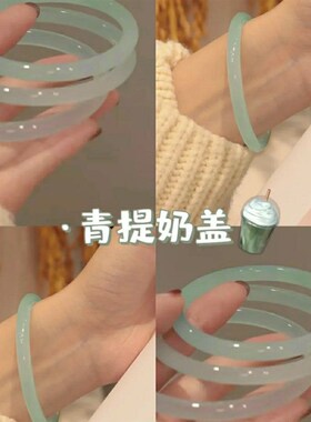 一步一响玻璃仿玉叮当镯一对闺蜜森系手镯新款手链汉X服配饰手饰