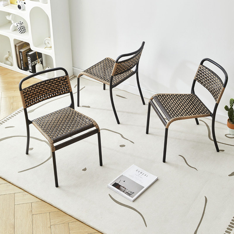 阳台休闲椅塑料 手工编织户外小藤椅 家用靠背椅中式小茶椅滕靠椅,淘宝优惠券,粉丝福利购,淘宝优惠卷