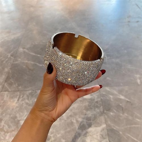 网红爆款高颜值烟灰缸不锈钢轻奢爆款2023新款防飞灰家用网红创意 - 图0