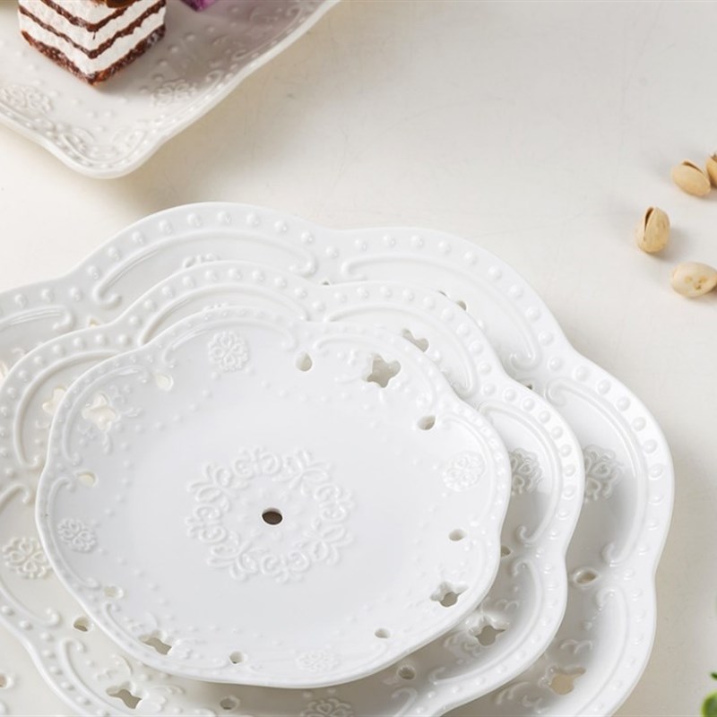 und Square Ceramic Mult -layers FCake Plate FruitsiPlates - 图0