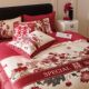 New Chinese wedding four-piece set red printed quilt cover accompanied by F wedding room bedding wedding cotton bed sheet