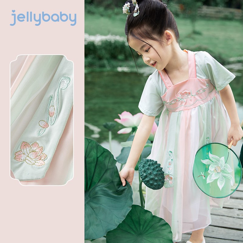 女童唐装夏款202n2小宝宝夏装古装裙子女孩连衣裙夏儿童汉服女夏 - 图0
