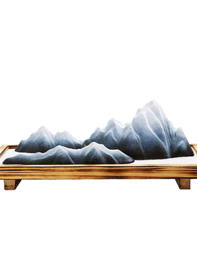 新中式枯山水大号雪山摆件日式客厅办公室假山入户玄关沙盘微景观