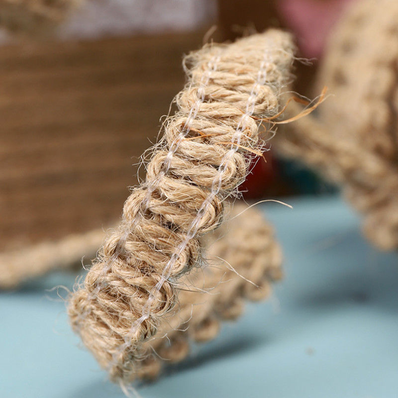 1cm宽多股蜈蚣形状麻绳10米绳子手工编织复古DIY材料花边装饰辅料-图1