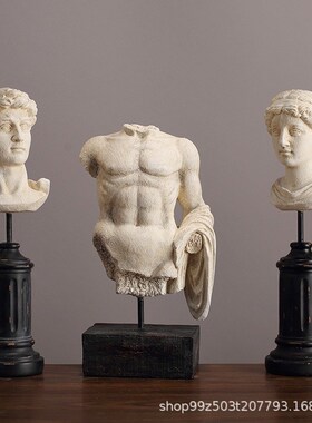 美式仿古半身人像头像树脂摆件客厅家居电视柜玄关酒柜装饰品摆设
