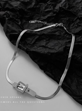 蛇骨链皮带扣项链女ins嘻哈欧美风ins高级感个R性小众网红潮锁骨