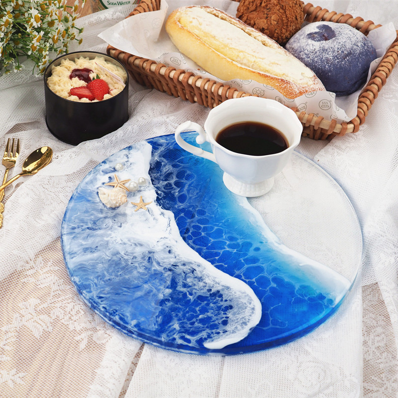 速发Silicone Round Tray Fruit Plate Mold Handcrafted Mirror - 图2