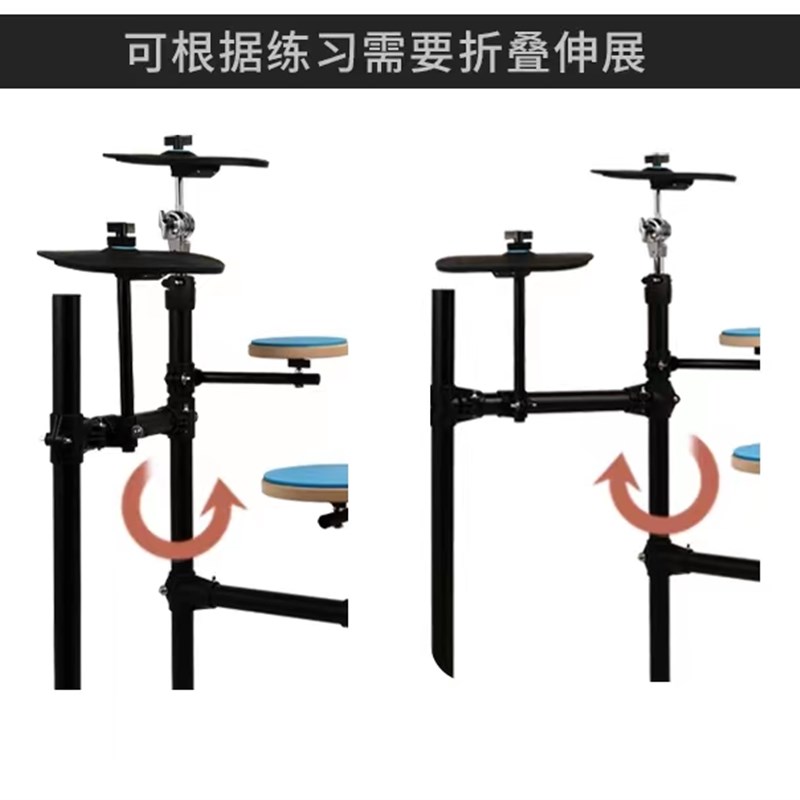 网红哑鼓垫套装 五鼓三镲 十一年老店环保硅胶架子鼓打击板练习器 - 图3