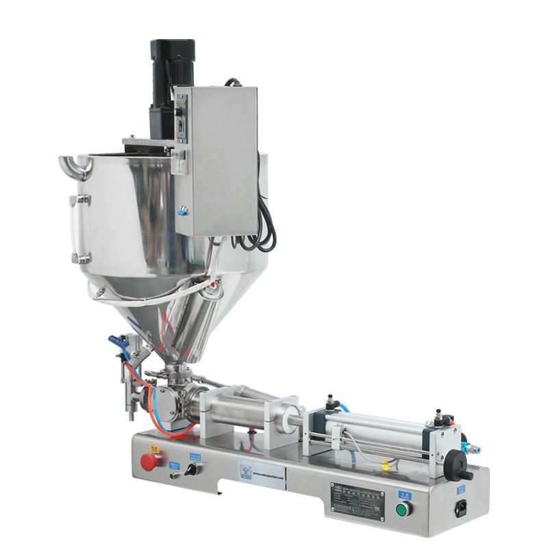 气动卧式全自动膏体灌装机搅拌加热膏液两用增压酱料定量分装机 - 图3