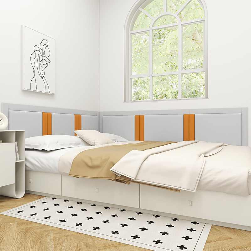 科技布榻榻米软包墙围炕围子防撞软包背景靠背床头板软包墙贴自粘,淘宝优惠券,粉丝福利购,淘宝优惠卷