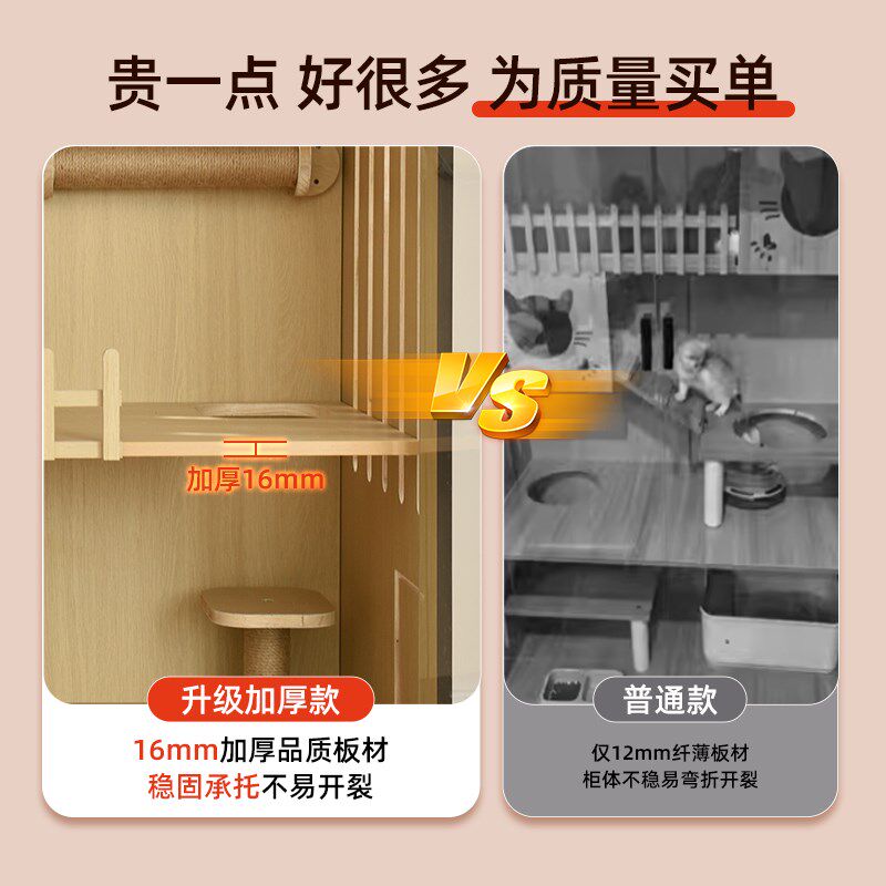 猫别墅家用室内猫砂盆带厕所一体不占地猫咪别墅豪华大型猫窝柜子,淘宝优惠券,粉丝福利购,淘宝优惠卷