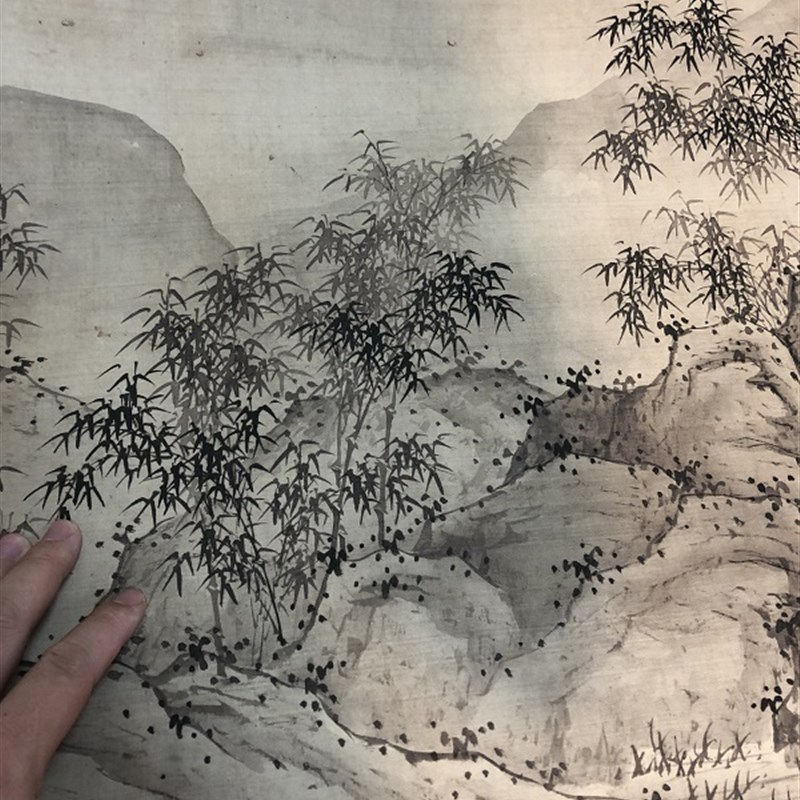 诸饰升诸昇Ycl8jPgC烟万千雨图高清微喷古代画复制国画竹名子装画 - 图0