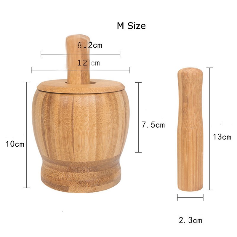 Multifunction Garlic Press Wood Mortar And Pestle Set Manual-图3