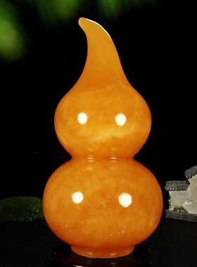 天然玉石葫芦摆件招财聚财客厅玄关桌面家居福禄双全米黄玉装饰品