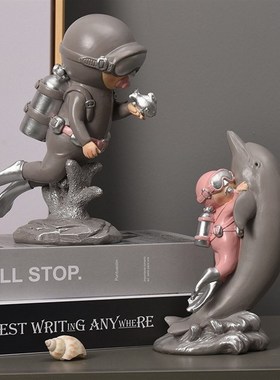 北欧创意可爱潜水员摆件样板房装饰摆件客厅儿童书房桌面礼物礼品