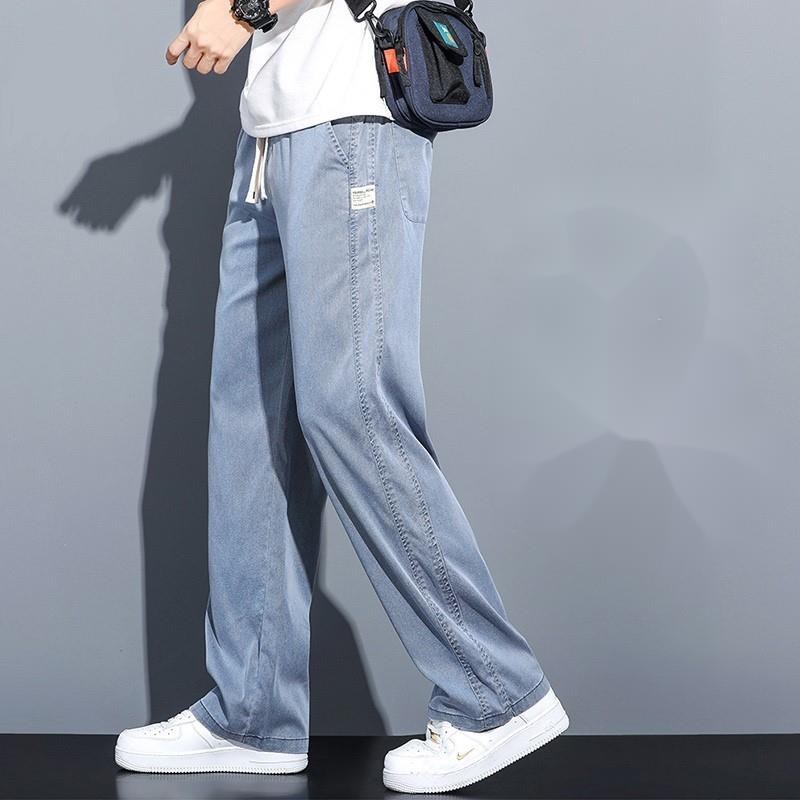 速发Summer New Soft Lyocell Fabric Men's Jeans Thin Loose St - 图0