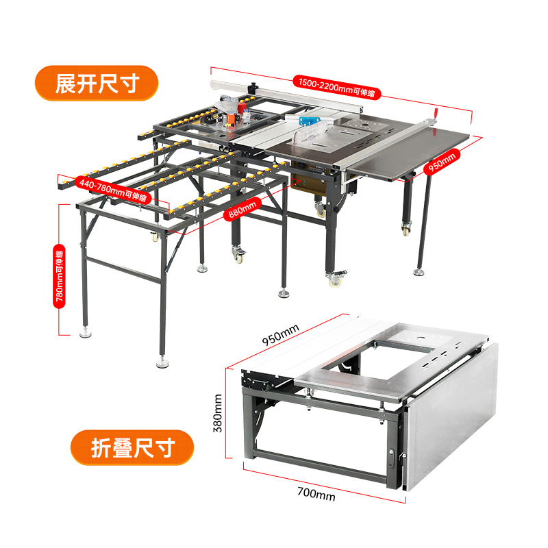 台用多功a能锯体机无尘子母锯专锯工作台精密推台一WJS480-图2