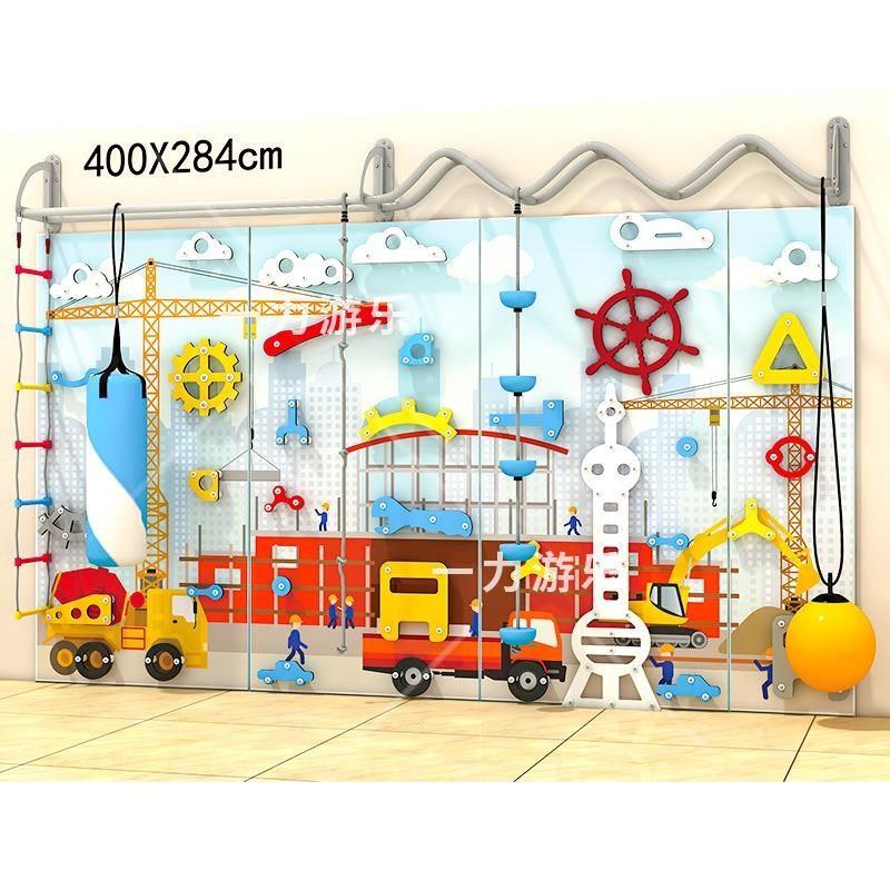 梓幼圃儿园儿童攀岩墙室内户外实木质PE板体能拓展训练大型攀登攀 - 图3
