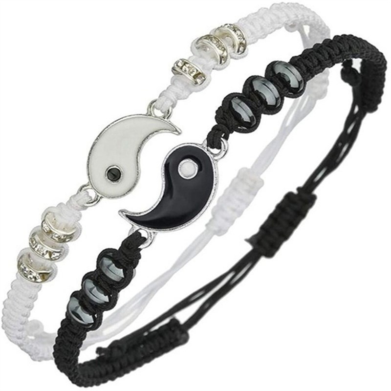 速发New Best Friend Bracelets for 2 Matching Yin Yang Adjust - 图0