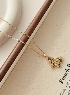 时尚百搭设计感网l红爆款锁骨链女高级感小众轻奢微镶锆石项链