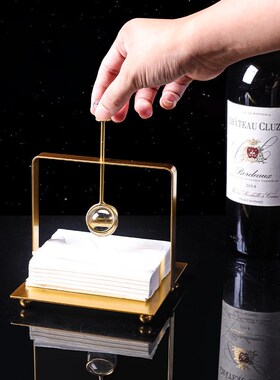 创意铁艺纸巾座方形架餐厅酒店台面纸巾架简约餐巾架欧式压纸座