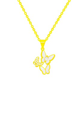甜美百搭蝴蝶项链女满钻温柔吊坠爆款饰品小N众高级轻奢钛钢锁骨