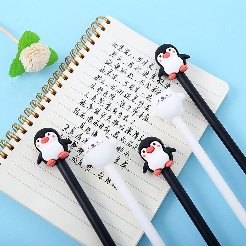 1 PCS Gel Pens Korean Cartoon Creative Penguin Silicone Pen - 图2