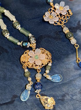 「玉楼歌」古风汉服背云长流苏明制璎珞项链N新中式国风马面裙配