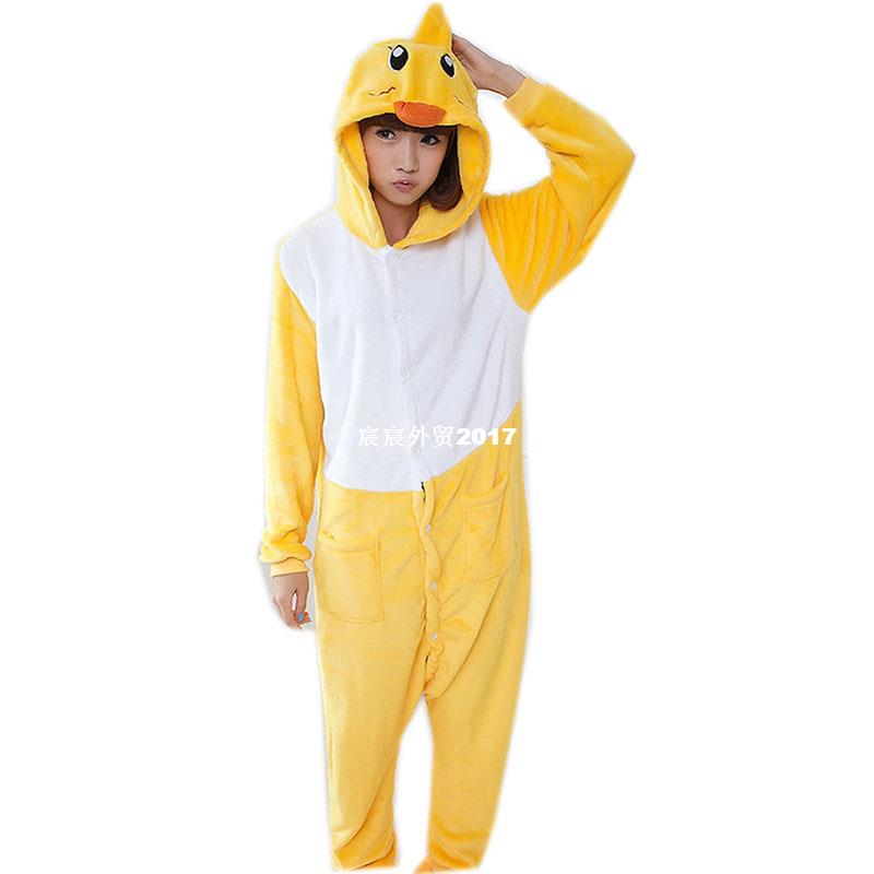 Flannel Cute Anime onesie Adults aniGmal PAjamas Duck Cospla - 图0